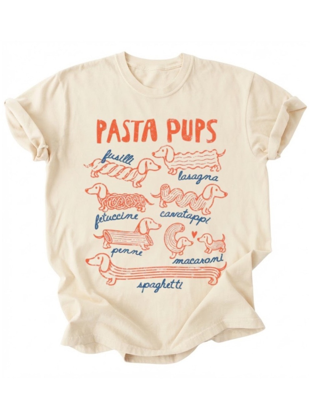 Pasta Pups Dachshund Dog Italian Food Lover Cute Gildan T-Shirt